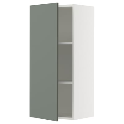 SEKTION Wall cabinet, white/Nickebo matt grey-green, 46x37x102 cm