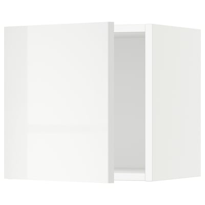 White kitchen cabinet with modern, glossy finish and sleek design.