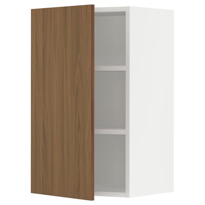 SEKTION Wall cabinet, white/Tistorp brown walnut effect, 46x37x76 cm