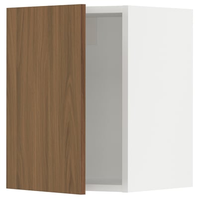 SEKTION Wall cabinet, white/Tistorp brown walnut effect, 38x37x51 cm