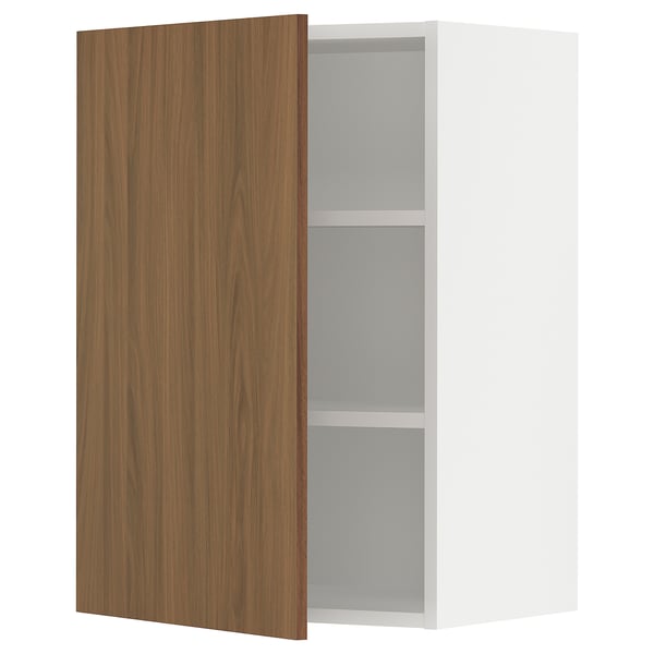 SEKTION Wall cabinet, white/Tistorp brown walnut effect, 53x37x76 cm