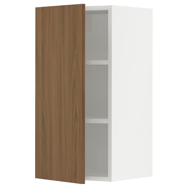 SEKTION Wall cabinet, white/Tistorp brown walnut effect, 38x37x76 cm