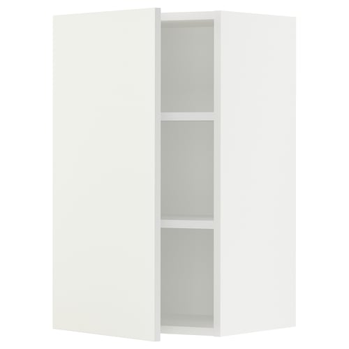 SEKTION kitchen cabinet in white, rectangular, modern design. Two adjustable shelves, with a soft-closing door.
