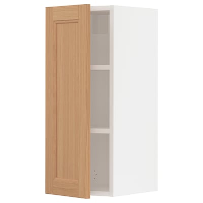 SEKTION Wall cabinet, white/Vedhamn oak, 31x37x76 cm