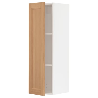 SEKTION Wall cabinet, white/Vedhamn oak, 31x37x102 cm