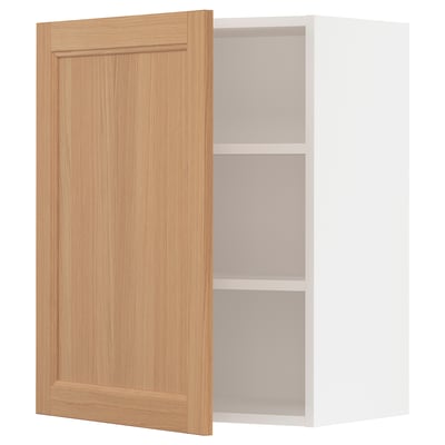 SEKTION Wall cabinet, white/Vedhamn oak, 61x37x76 cm