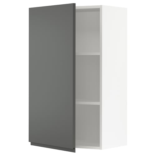 SEKTION kitchen cabinet, dark grey, integrated handles, 2 shelves.