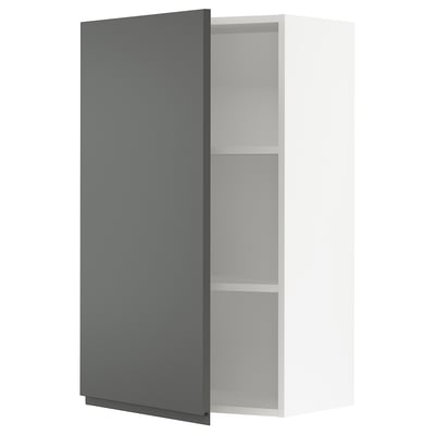 SEKTION Wall cabinet, white/Voxtorp dark grey, 61x37x102 cm