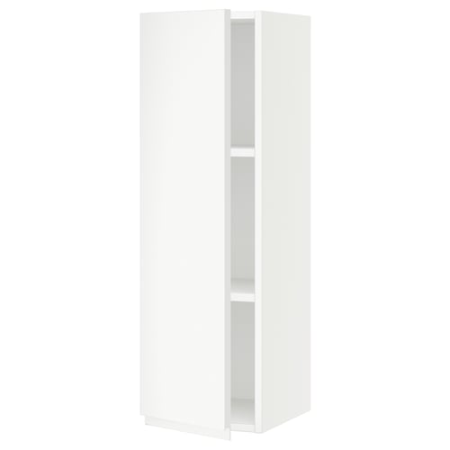 A white SEKTION kitchen cabinet with a minimalist design and integrated handles.