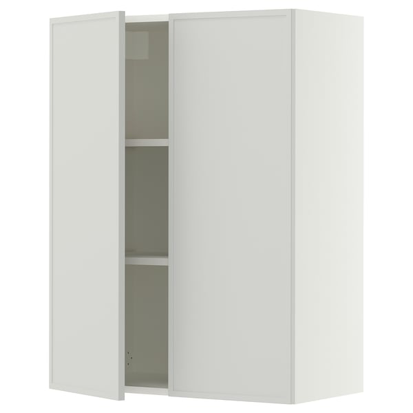 SEKTION Wall cabinet with 2 doors, white/Aspudden light grey, 76x37x102 cm