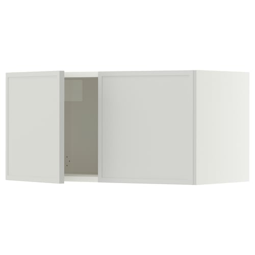 SEKTION Wall cabinet with 2 doors, white/Aspudden light grey, 76x37x38 cm