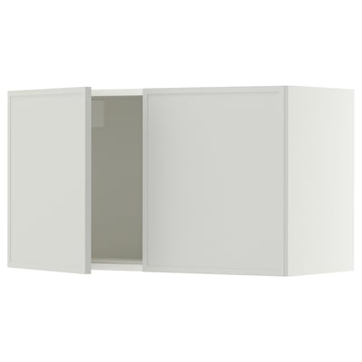 SEKTION Wall cabinet with 2 doors, white/Aspudden light grey, 91x37x51 cm