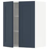 SEKTION Wall cabinet with 2 doors, white Axstad/matt blue, 61x37x76 cm