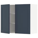 SEKTION Wall cabinet with 2 doors, white Axstad/matt blue, 91x37x76 cm