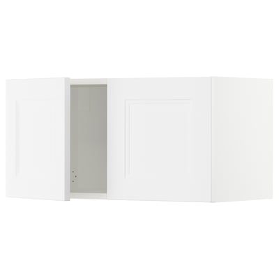 SEKTION white kitchen cabinets, modern/traditional design, high-quality plastic and melamine surfaces, 19mm thick.