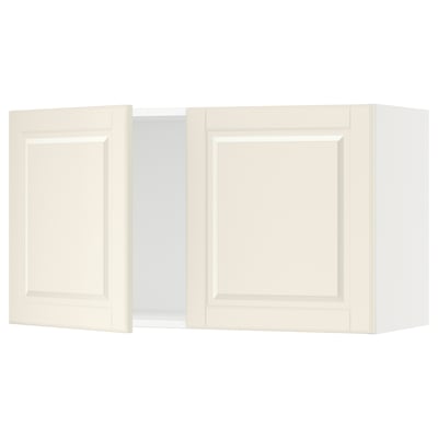 SEKTION Wall cabinet with 2 doors, white/Bodbyn off-white, 91x37x51 cm