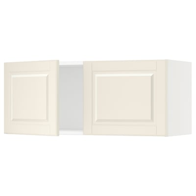 SEKTION Wall cabinet with 2 doors, white/Bodbyn off-white, 91x37x38 cm