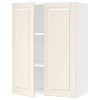 SEKTION Wall cabinet with 2 doors, white/Bodbyn off-white, 76x37x102 cm