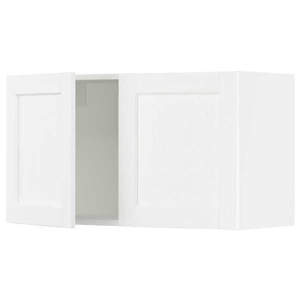 SEKTION Wall cabinet with 2 doors, white Enköping/white wood effect, 91x37x51 cm