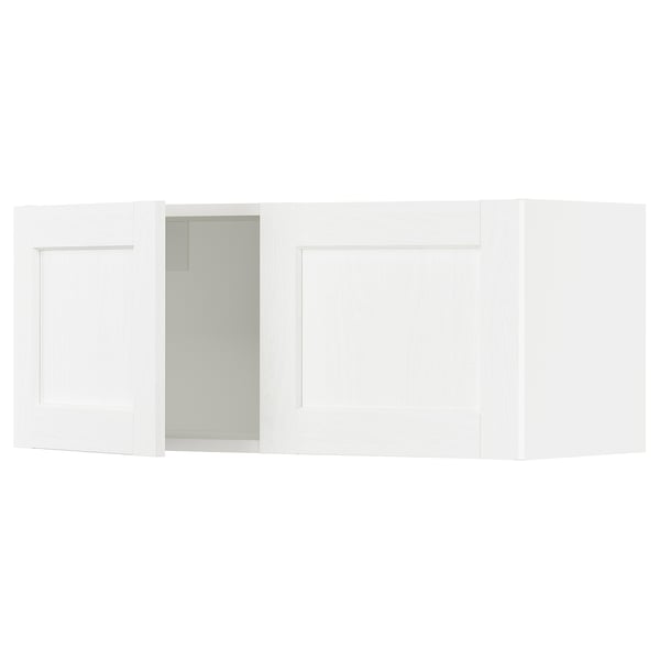 SEKTION Wall cabinet with 2 doors, white Enköping/white wood effect, 91x37x38 cm