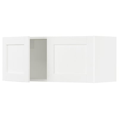 SEKTION Wall cabinet with 2 doors, white Enköping/white wood effect, 91x37x38 cm