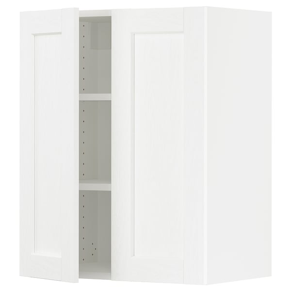 SEKTION Wall cabinet with 2 doors, white Enköping/white wood effect, 61x37x76 cm