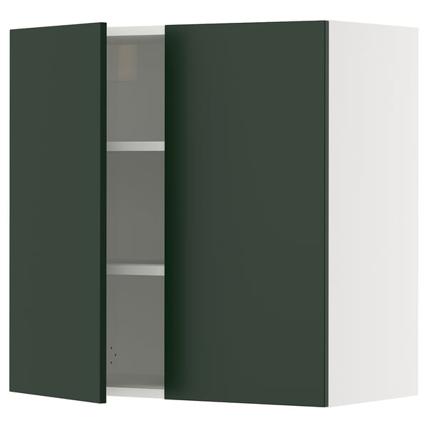 SEKTION Wall cabinet with 2 doors, white/Havstorp deep green, 76x37x76 cm