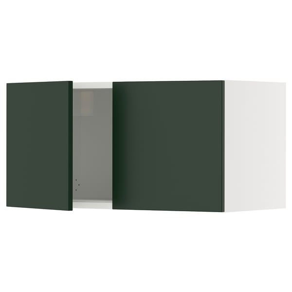 SEKTION Wall cabinet with 2 doors, white/Havstorp deep green, 76x37x38 cm