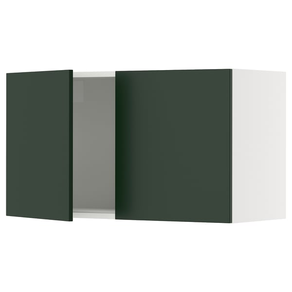 SEKTION Wall cabinet with 2 doors, white/Havstorp deep green, 91x37x51 cm