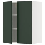 SEKTION Wall cabinet with 2 doors, white/Havstorp deep green, 61x37x76 cm