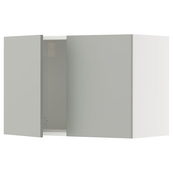 SEKTION Wall cabinet with 2 doors, white/Havstorp light grey, 76x37x51 cm