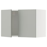 SEKTION Wall cabinet with 2 doors, white/Havstorp light grey, 76x37x51 cm