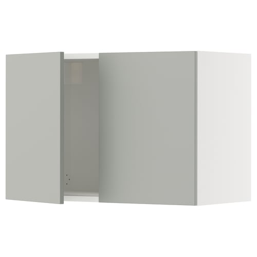 Ikea SEKTION white wall cabinet, modern, rectangular, light grey.
