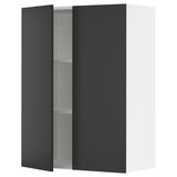 SEKTION Wall cabinet with 2 doors, white/Nickebo matt anthracite, 76x37x102 cm