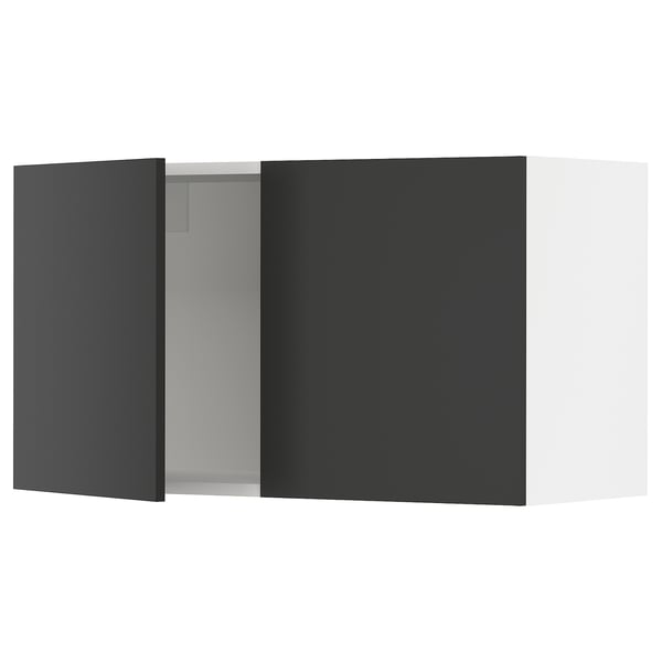 SEKTION Wall cabinet with 2 doors, white/Nickebo matt anthracite, 91x37x51 cm
