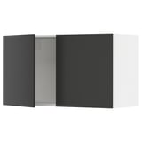 SEKTION Wall cabinet with 2 doors, white/Nickebo matt anthracite, 91x37x51 cm