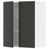 SEKTION Wall cabinet with 2 doors, white/Nickebo matt anthracite, 61x37x76 cm