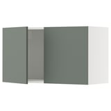 SEKTION Wall cabinet with 2 doors, white/Nickebo matt grey-green, 91x37x51 cm
