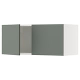 SEKTION Wall cabinet with 2 doors, white/Nickebo matt grey-green, 91x37x38 cm