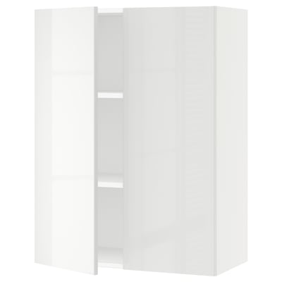 SEKTION Wall cabinet with 2 doors, white/Ringhult white, 76x37x102 cm