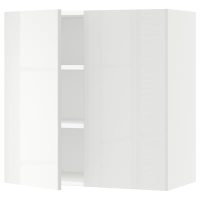 SEKTION Wall cabinet with 2 doors, white/Ringhult white, 76x37x76 cm