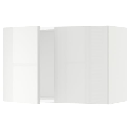 Modern white kitchen cabinet with clean lines and glossy finish.