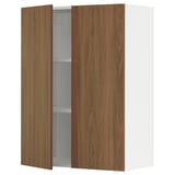 SEKTION Wall cabinet with 2 doors, white/Tistorp brown walnut effect, 76x37x102 cm