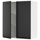 SEKTION Wall cabinet with 2 doors, white/Upplöv matt anthracite, 91x37x102 cm
