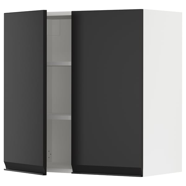 SEKTION Wall cabinet with 2 doors, white/Upplöv matt anthracite, 76x37x76 cm