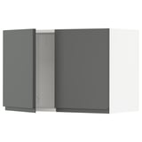 SEKTION Wall cabinet with 2 doors, white/Voxtorp dark grey, 76x37x51 cm