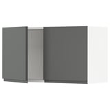 SEKTION Wall cabinet with 2 doors, white/Voxtorp dark grey, 91x37x51 cm