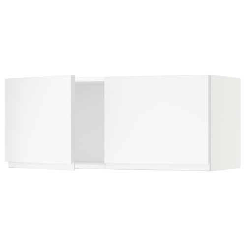 A modern, white SEKTION kitchen wall cabinet with a minimalist design. The cabinet is rectangular and has no visible handles.