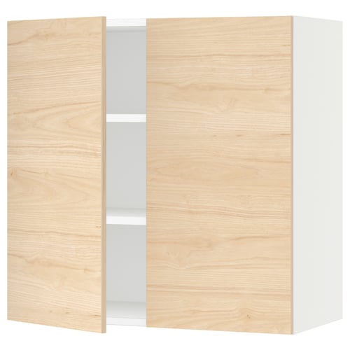 SEKTION kitchen unit, light ash, 45x30x30cm, 2 doors, 1 shelf. Adjustable, with damper hinges.