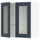SEKTION Wall cabinet with 2 glass doors, white Axstad/matt blue, 76x37x76 cm